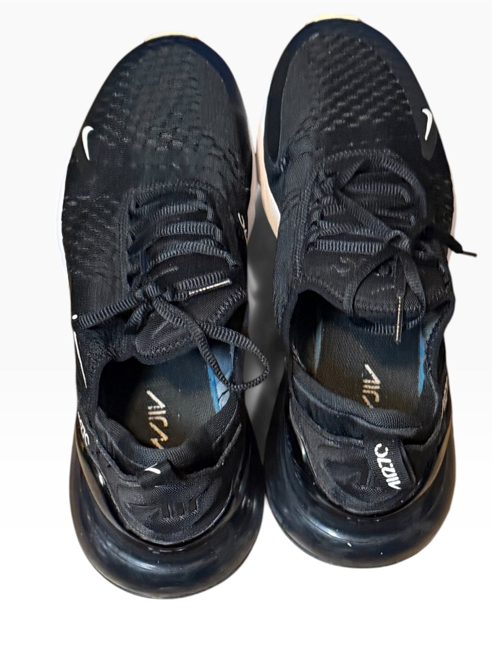 Nike Air Max 270 Men's Black with White Swoosh Sneakers Size 11 - Picture 6 of 9
